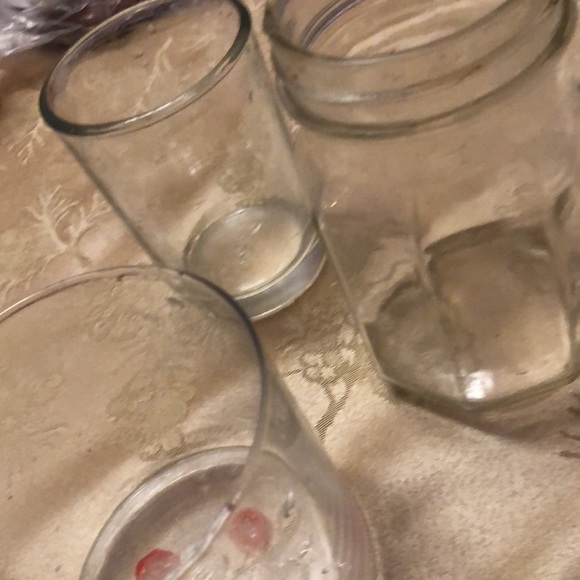 Set of three glass jars and candle holders - Picture 3 of 6